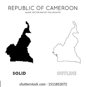 Cameroon map. Blank vector map of the Country. Borders of Cameroon for your infographic. Vector illustration.