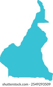 Camerún Mapa en azul, Mapa de Country, Camerún, Mapa de la frontera, Línea fronteriza de Camerún, Mapa geográfico