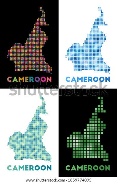 Cameroon Map Collection Map Cameroon Dotted Stock Vector Royalty Free 1859774095 Shutterstock 