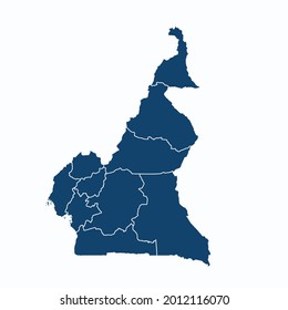 Mapa camerunés de color vector moderno. Mapa de silueta. sobre fondo blanco. 