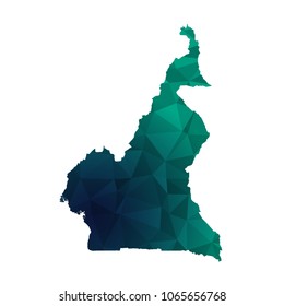 Cameroon map - Colorful Polygonal map of Cameroon rumpled triangular low poly style gradient graphic background , Vector illustration eps 10.

