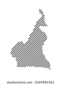 Cameroon - Map of the country formed by lines. Vector Illustration.