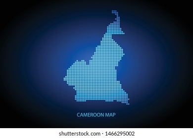 Cameroon map dotted style. Vector illustration isolated. Map of Africa. Symbol for your web site design map logo, app, ui, Travel vector eps10, concept Illustration.