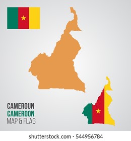 Cameroon Map and Flag