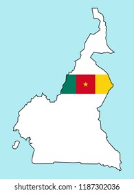 Cameroon map with flag decoration
