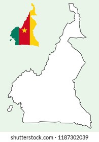 Cameroon map with flag decoration