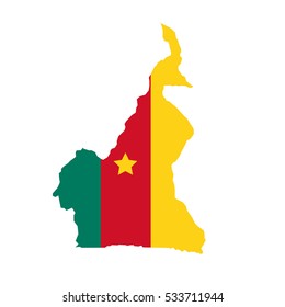 Cameroon Map Flag White Background Stock Vector (Royalty Free ...