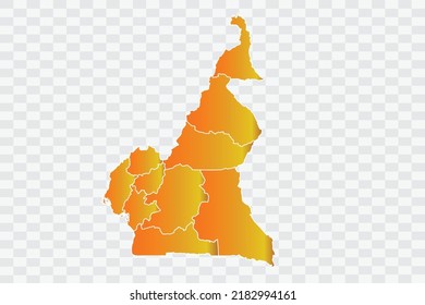 Cameroon Map Gold Dust Color on White Backgound png