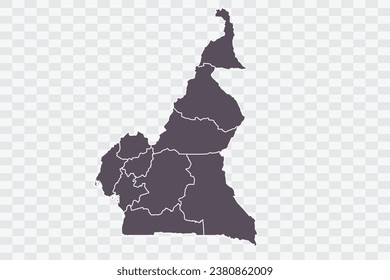 Cameroon Map Graphite Color on White Background quality files Png