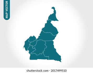 Cameroon map High Detailed on white background. Abstract design vector illustration eps 10