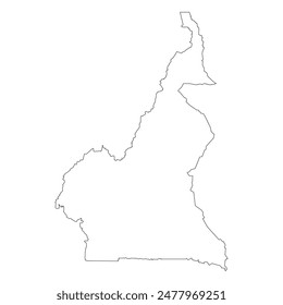 Cameroon map icon, African continent country illustration design