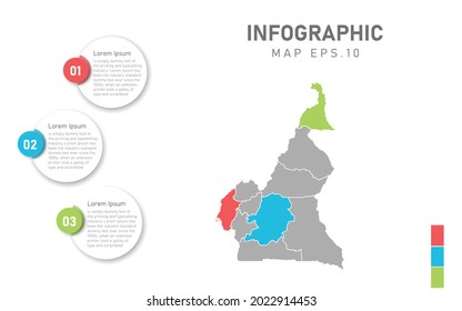 Cameroon map infographic. Global business marketing concept. World transportation infographics data.