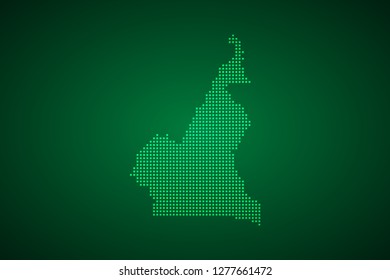 Cameroon map, internet line, connected points. Cameroon map with dot .Vector illustration Eps 10.