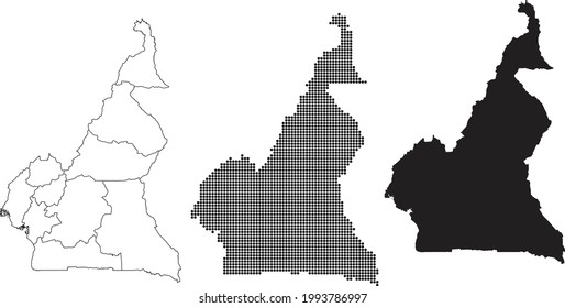 Cameroon map isolated on a white background.