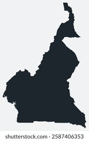 Cameroon map. Just a simple border map. Shape of the country. Flat blank Cameroon outline. Vector boundary illustration.