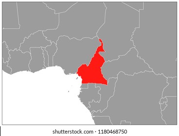 Cameroon map on gray base 