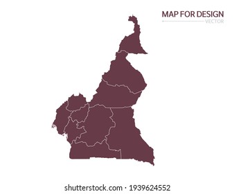 Cameroon map on white background vector illustration.