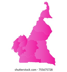 cameroon map - pink pastel graphic background . Vector illustration eps 10