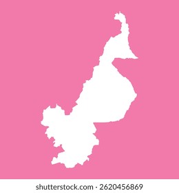 Cameroon Map Pink White Background
