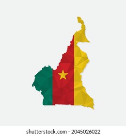 Cameroon map in polygonal style on white background. Vector illustration eps 10.