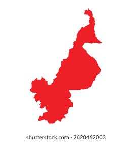 Cameroon Map in Red Color