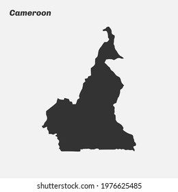 Cameroon map silhouette. Vector illustration.