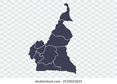 Cameroon Map Slate Color on White Background quality files Png