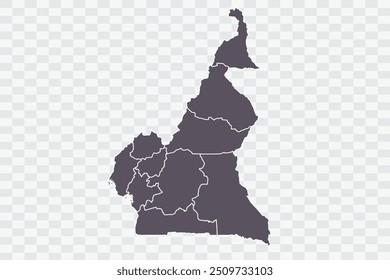 Cameroon Map Smoke Color on White Background quality files Png
