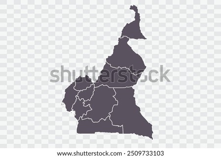 Cameroon Map Smoke Color on White Background quality files Png