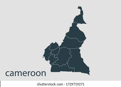 cameroon map vector, Abstract design vector illustration Eps 10. Navy color.High Detailed on white background.