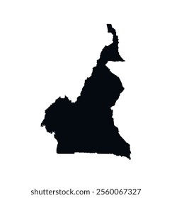 Cameroon Map vector icon. Map of Cameroon Black Silhouette.