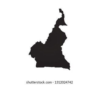 Cameroon map vector, isolated on white background. black map  template for web site pattern, anual report, inphographics, logo, app, ui, travel. Vector eps10. 