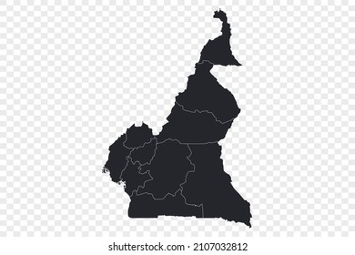 Cameroon map vector, isolated on transparent background
