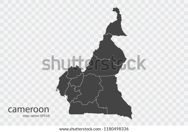 Cameroon Map Vector Isolated On Transparent Stock Vector Royalty Free   Cameroon Map Vector Isolated On 600w 1180498336 