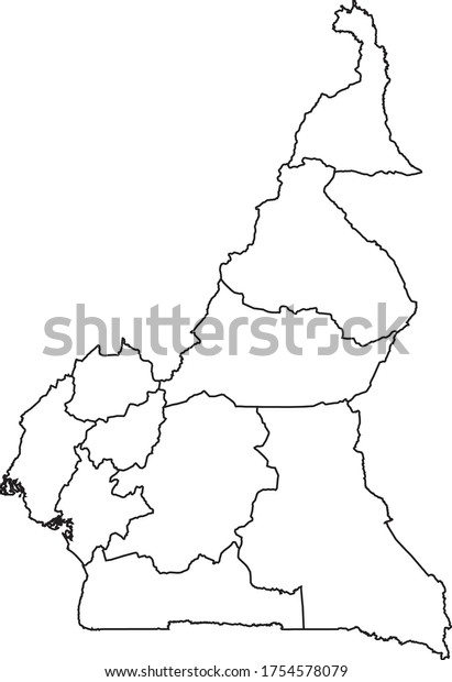 Carte Du Cameroun En Blanc Et Image Vectorielle De Stock Libre De Droits