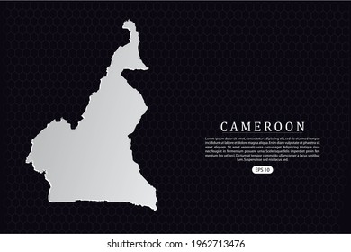 Cameroon Map - World Map International vector template with White Color isolated on hexagon background - Vector illustration eps 10