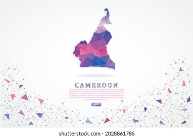 Cameroon map - World Map International vector template with polygon pink color gradient isolated on white background for education, website, banner, infographic - Vector illustration eps 10