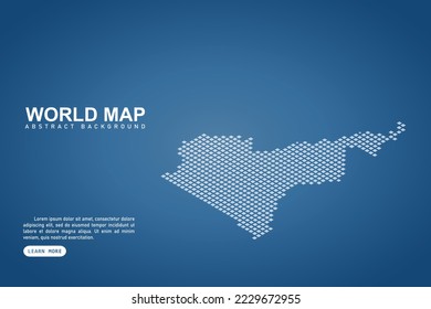 Cameroon Map - World map International vector template with isometric top and white pixel, grid, grunge, halftone style isolated on blue background for design, web - Vector illustration eps 10