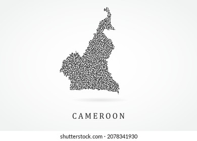Cameroon Map - World map vector template with Black grid on white background  for education, infographic, design, website, banner - Vector illustration eps 10