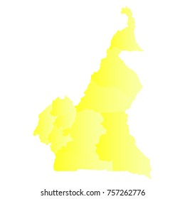 cameroon map - yellow geometric rumpled triangular style gradient graphic background . Vector illustration eps 10.