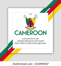 Cameroon National Day Celebration Illustration with Cameroon Coat and Flag.