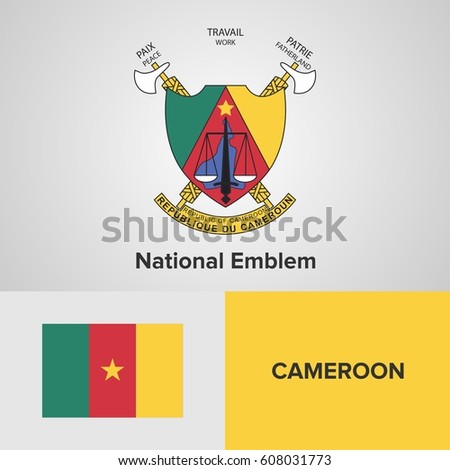 Cameroon National Emblem and flag 
