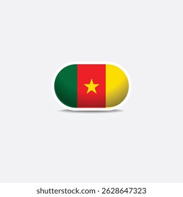 Cameroon national flag button vector