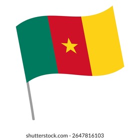 Bandeira nacional dos Camarões flutters with flagpole
