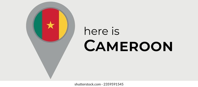 Cameroon national flag map marker pin icon illustration
