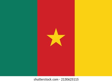 Cameroon National Flag. Cameroon flag with vector ilustration. HD quality or high quality flag for your icon, background, and wallpaper