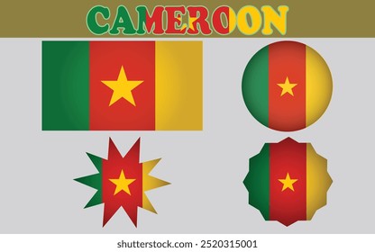 Vector Nacional de la Bandera de Camerún: colores llamativos y un diseño ideal para mostrar el orgullo nacional