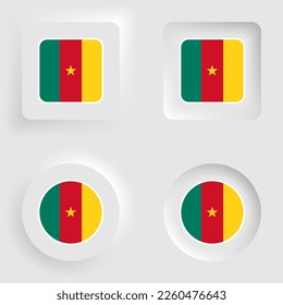 Cameroon neumorphic graphic and label set. Element of impact for the use you want to make of it.