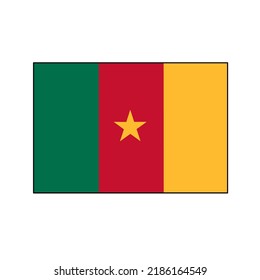 Kamerun offizielle Flagge Symbol 400 x 300 Größe einzeln auf weißem Hintergrund. Offizielle Flagge. Staatsidentität.