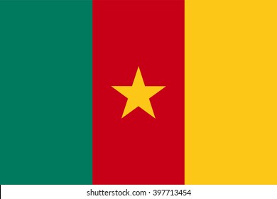 Cameroon official flag,  stylish vector illustration
